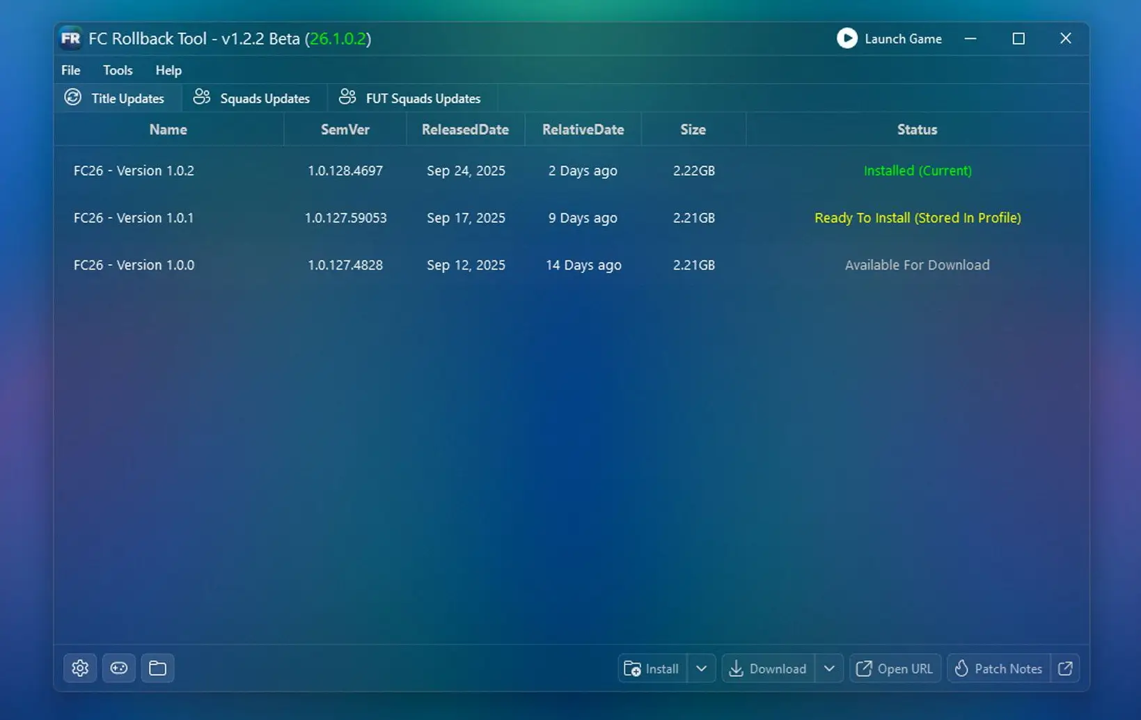 FC Rollback Tool | v1.2.2 Beta