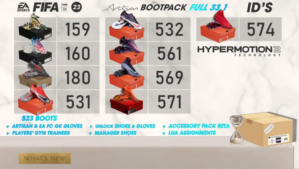 WHAT'S NEW in Artisan Bootpack FULL 33.1 - FIFA23