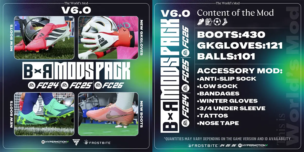 FC26 — BxR Mods Pack v6.0 | TU 1.4.0