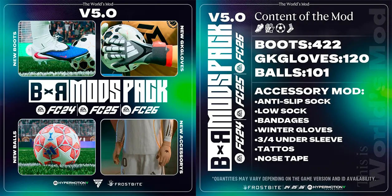 FC26 — BxR Mods Pack v5.0 | TU 1.3.0