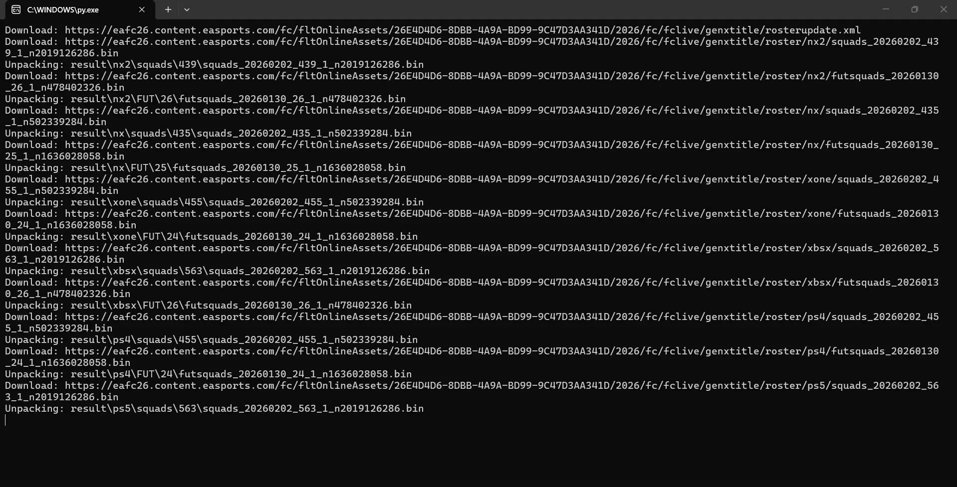 FIFA Squad File Downloader — Загрузчик составов для FC 26