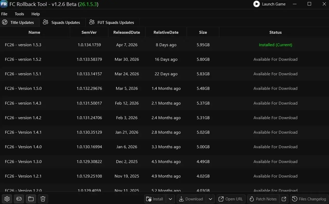 FC Rollback Tool v1.2.6 Beta
