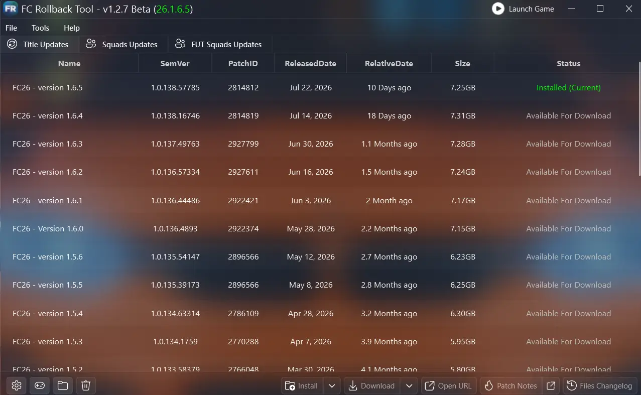 FC Rollback Tool v1.2.7 Beta